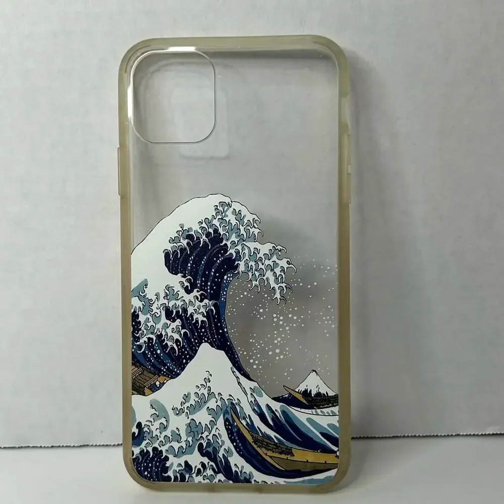 MOSNOVO iPhone 11 Pro Max Case Tokyo Wave Pattern Clear Design